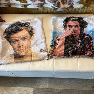 Harry Styles Pillow covers rose gold and gold sequins two A00200